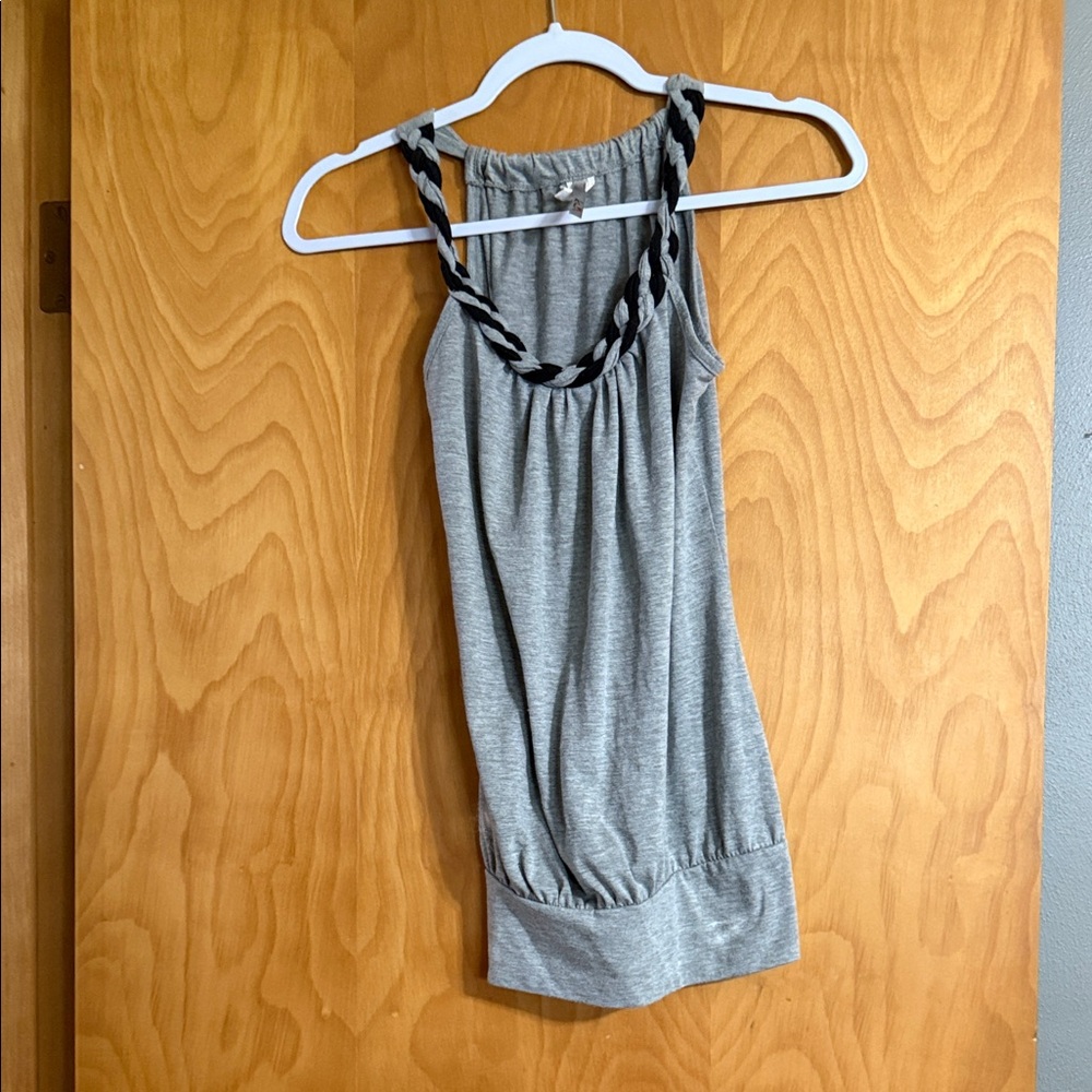 Kiwi Heather Gray Tank with Braided Straps